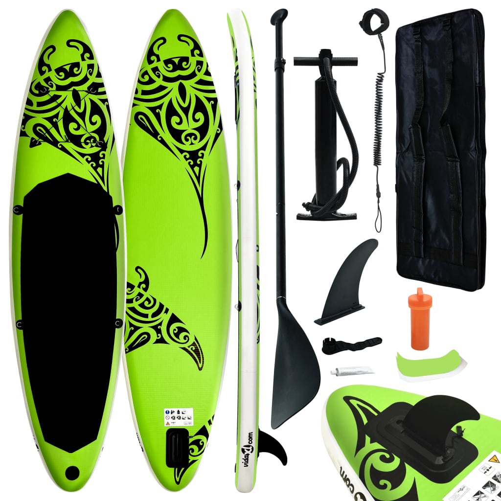 Nafukovací SUP paddleboard 320 x 76 x 15 cm zelený