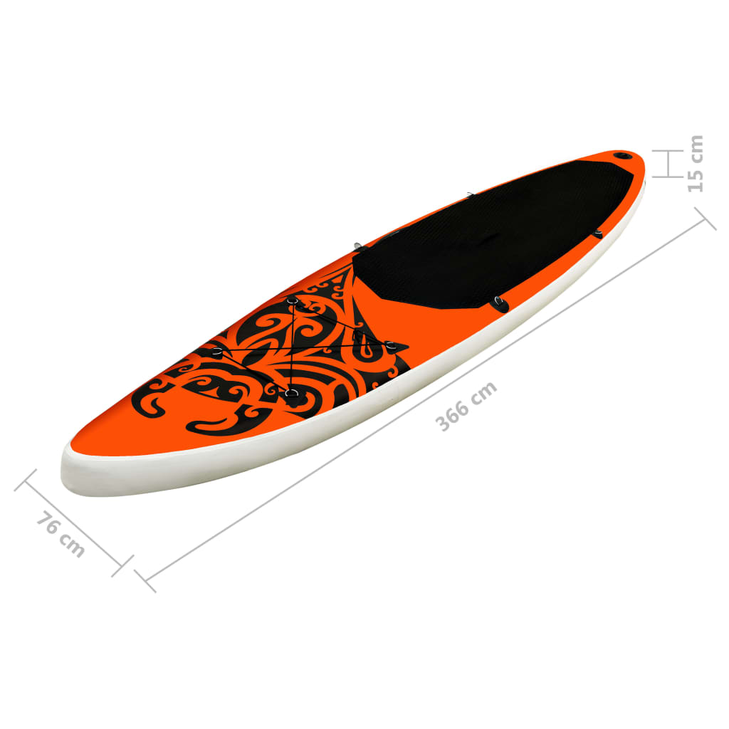 Nafukovací SUP paddleboard 366 x 76 x 15 cm oranžový