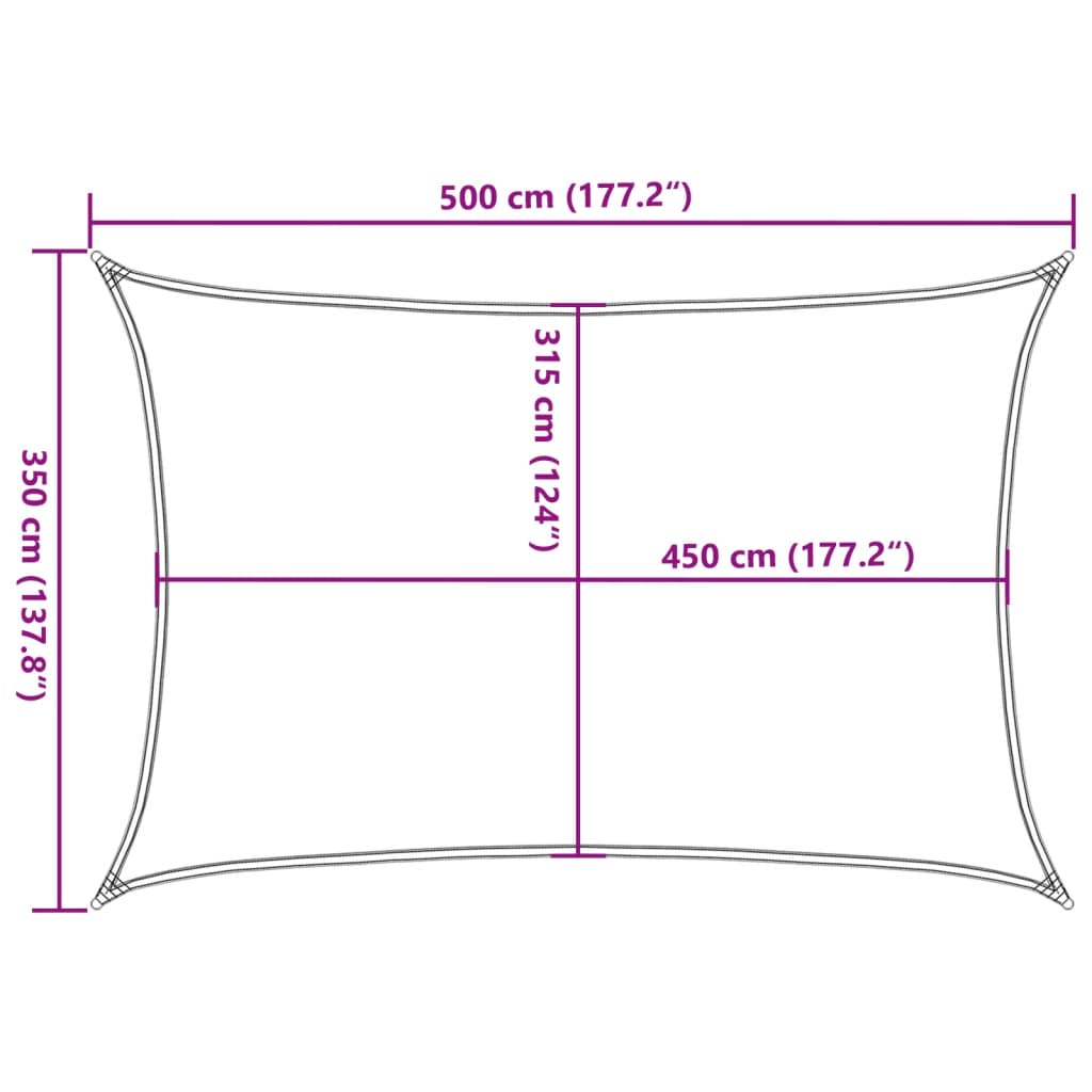 Stínící plachta 160 g/m² antracitová 3,5 x 5 m HDPE