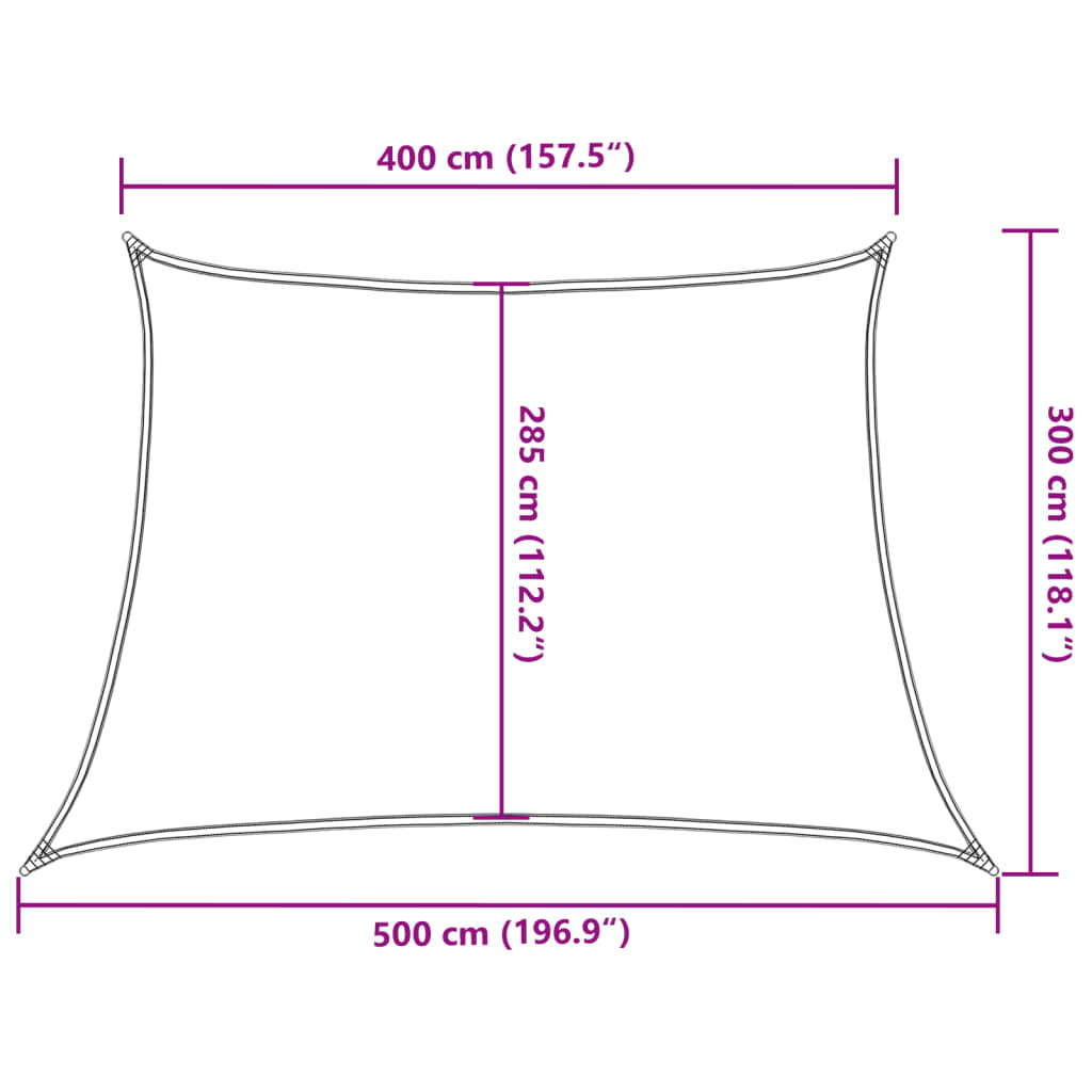 Plachta proti slunci 160 g/m² antracitová 4/5 x 3 m