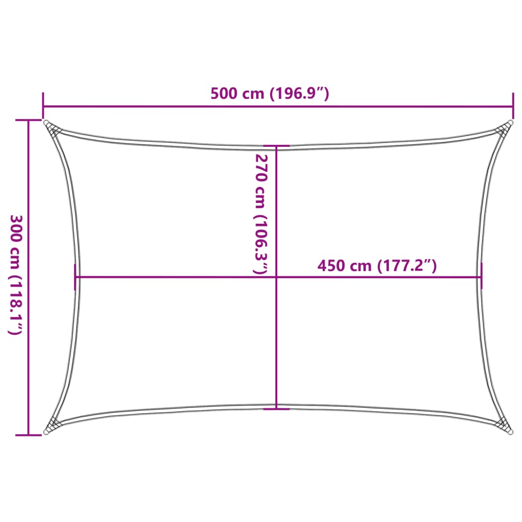 Plachta proti slunci 160 g/m² béžová 3 x 5 m HDPE