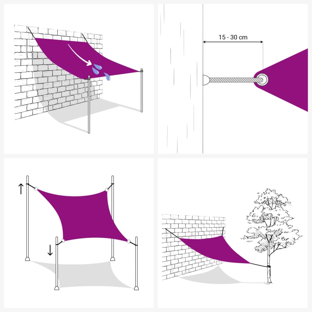 Plachta proti slunci 160 g/m² bílá 3 x 3 x 3 m HDPE