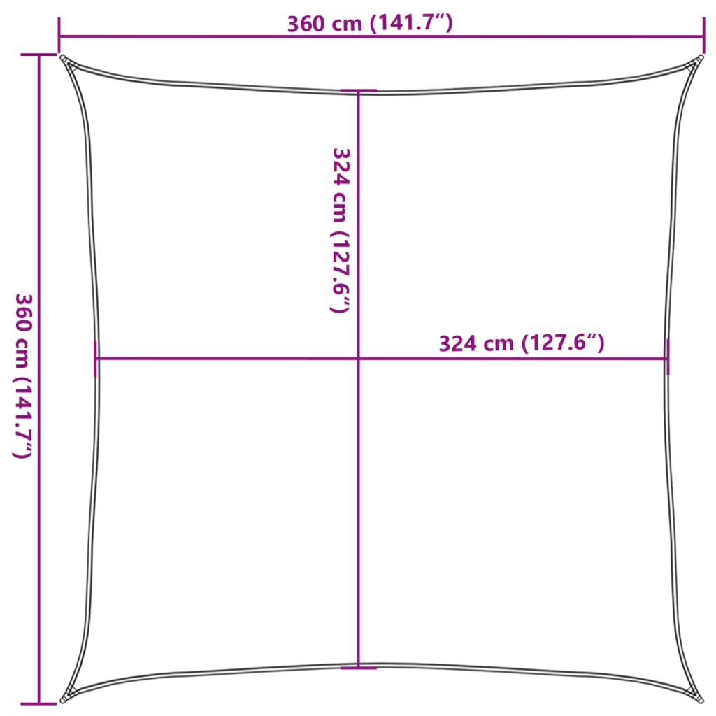 Stínící plachta 160 g/m² oranžová 3,6 x 3,6 m HDPE