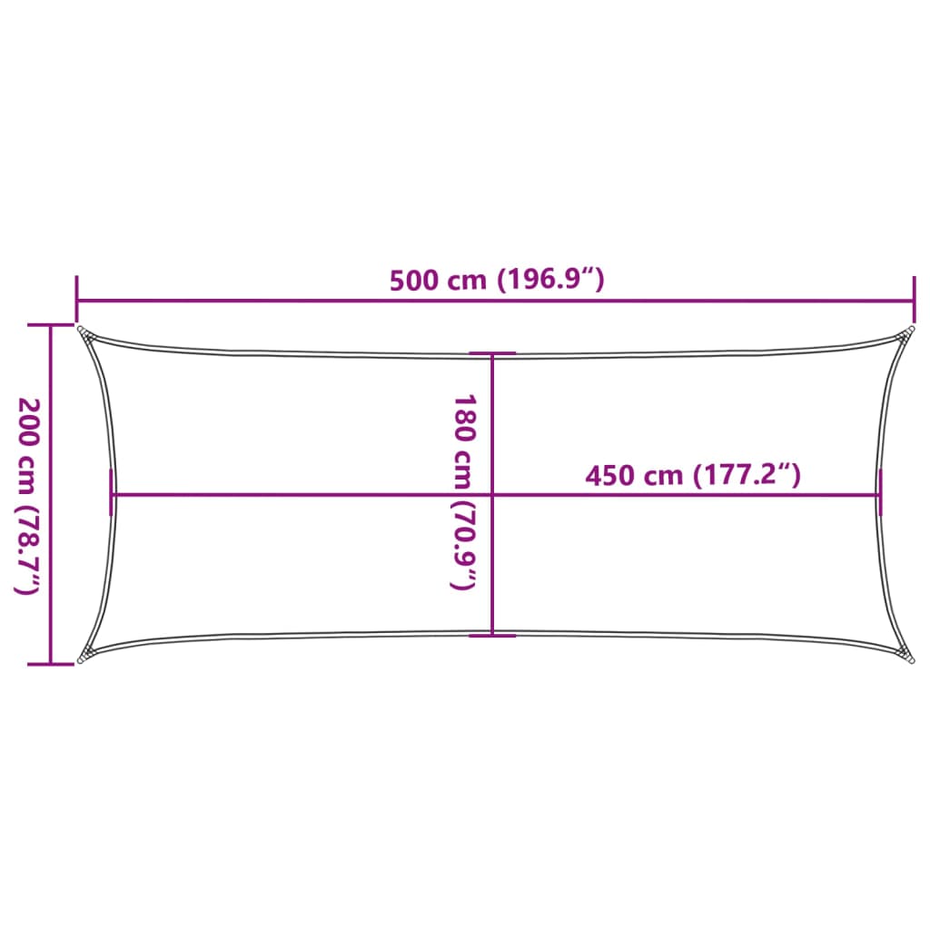 Stínící plachta 160 g/m² oranžová 2 x 5 m HDPE