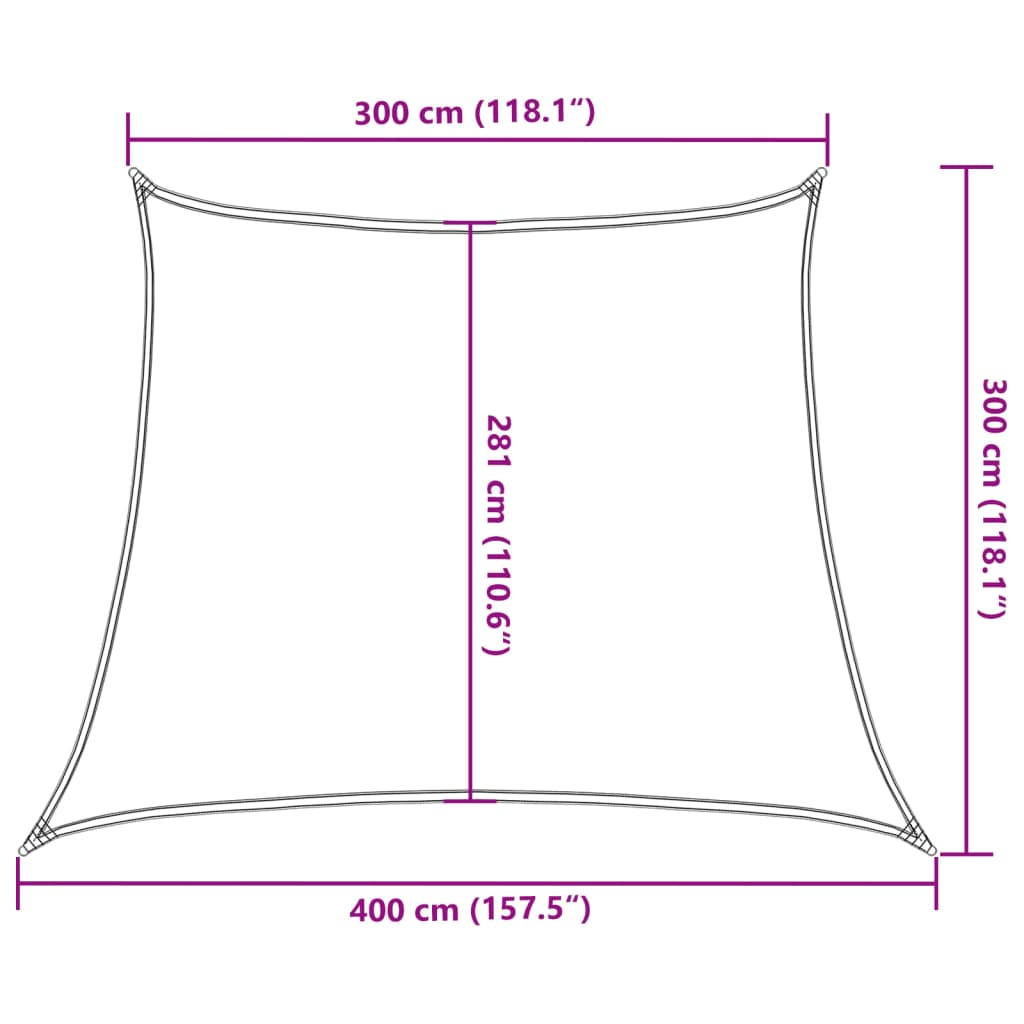 Stínící plachta 160 g/m² černá 3/4 x 3 m HDPE