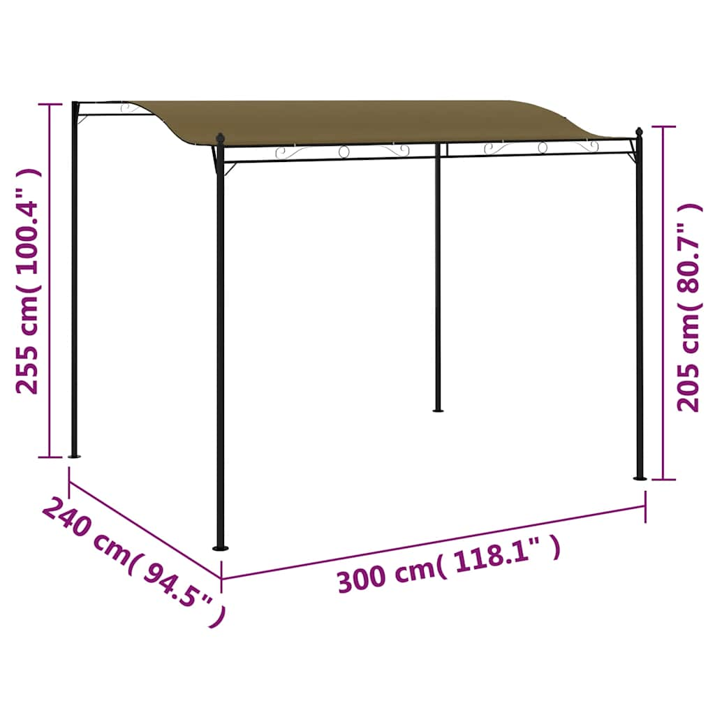 Stínící markýza 3 x 2,4 m taupe 180 g/m²