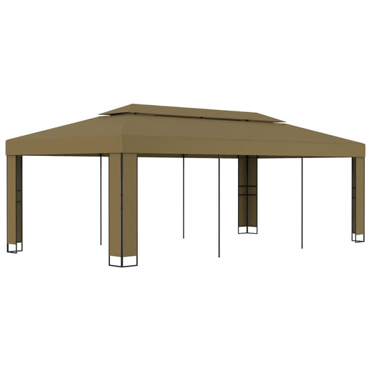 Altán s dvojitou střechou 3 x 6 m taupe 180 g/m²