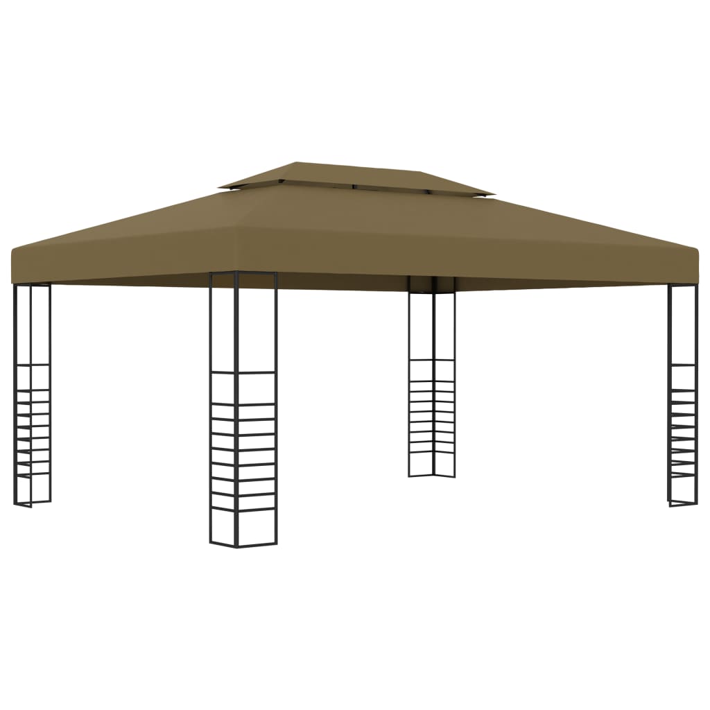 Altán se zatahovací střechou 3 x 3 m taupe 180 g/m²