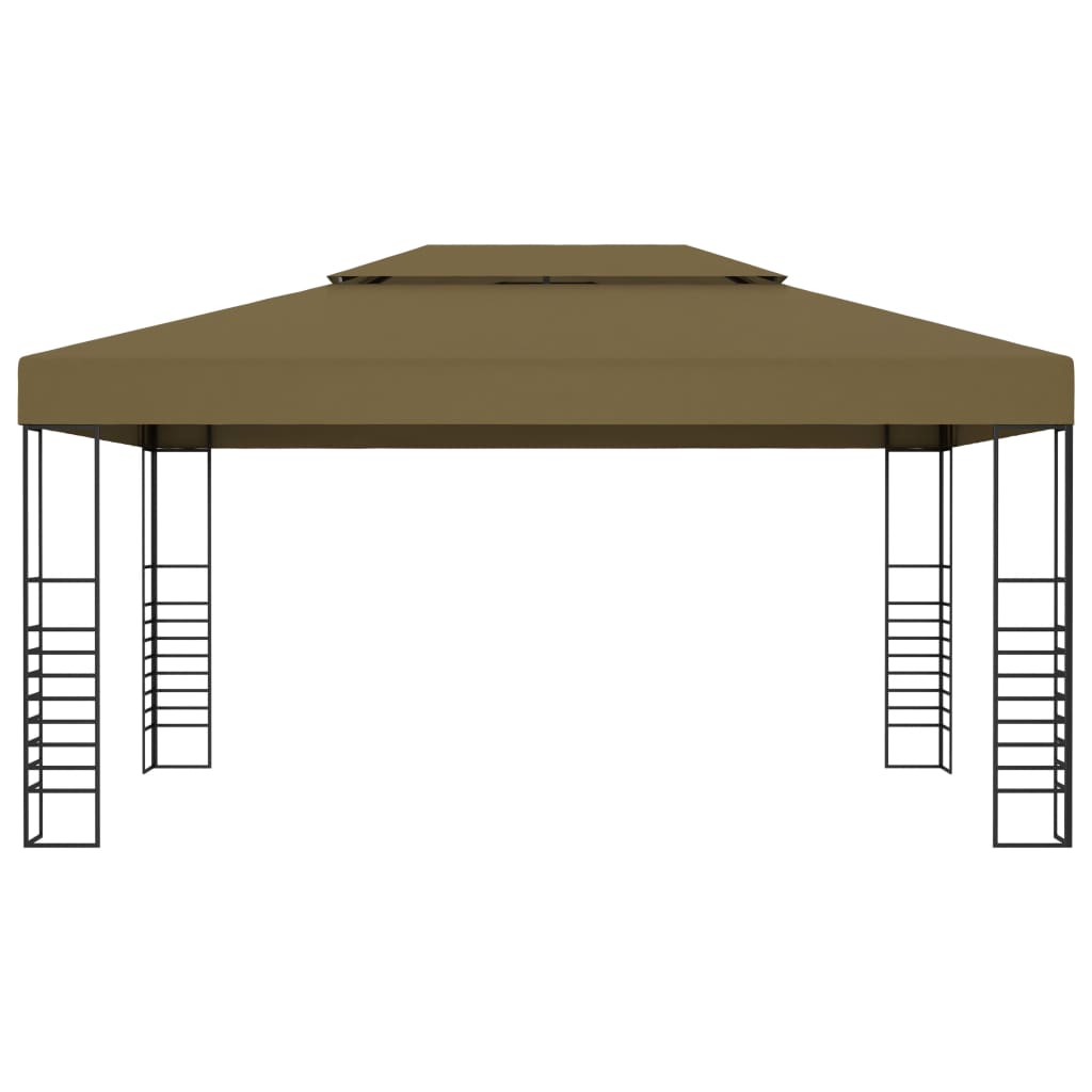 Altán se zatahovací střechou 3 x 3 m taupe 180 g/m²