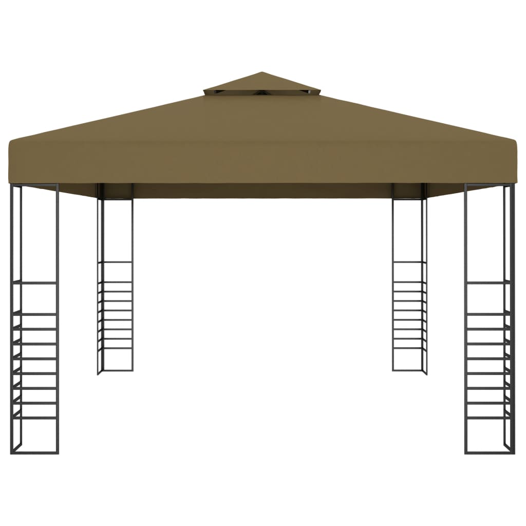 Altán se zatahovací střechou 3 x 3 m taupe 180 g/m²