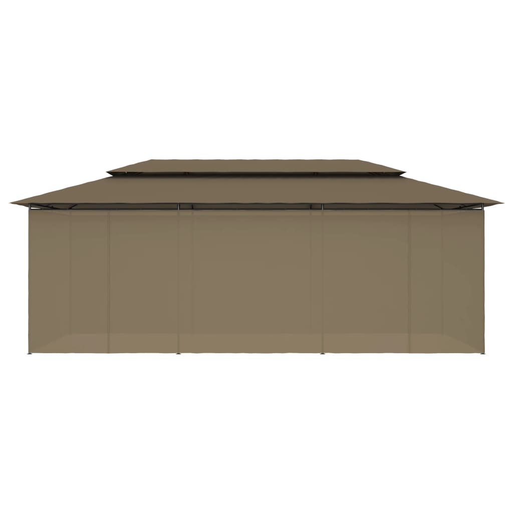 Altán se závěsy 600 x 298 x 270 cm taupe 180 g/m²