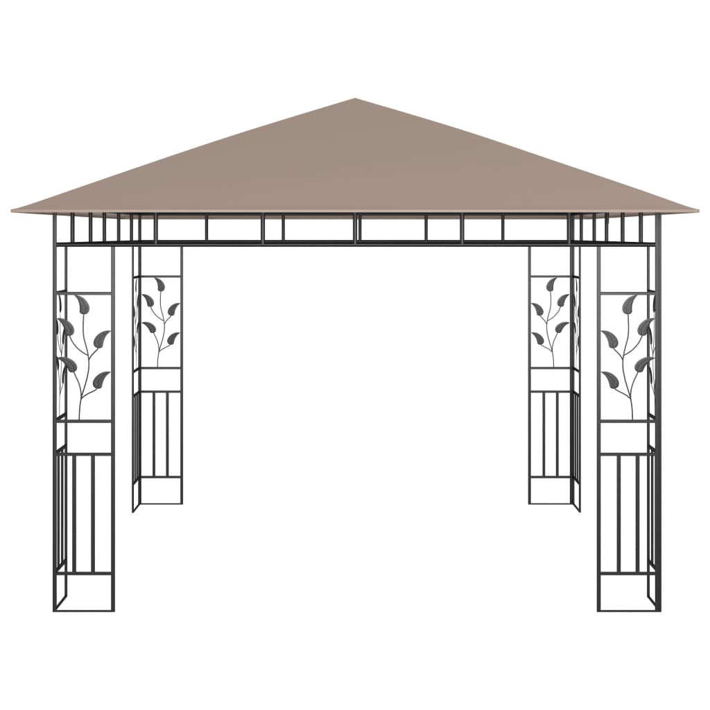 Altán s moskytiérou 3 x 3 x 2,73 m taupe 180 g/m²