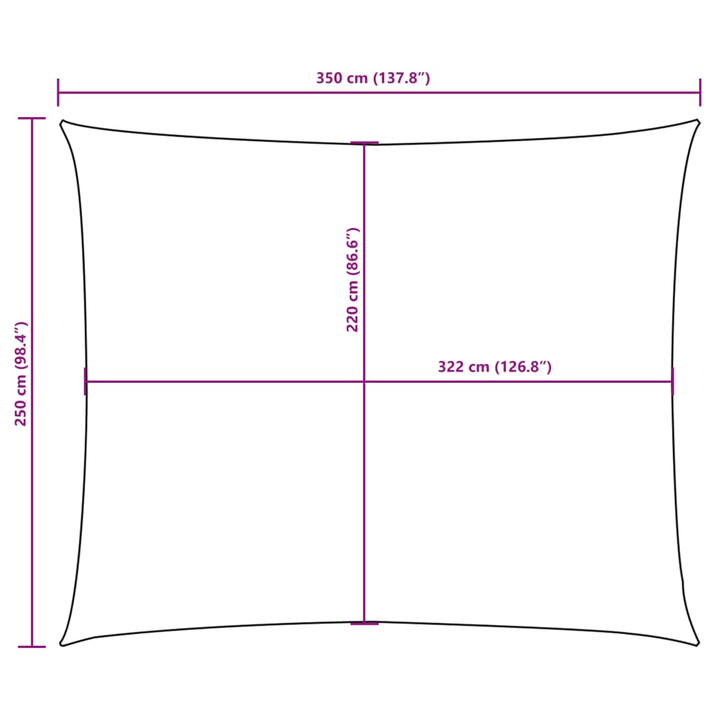 Stínící plachta oxfordská látka obdélník 2,5x3,5 m antracitová