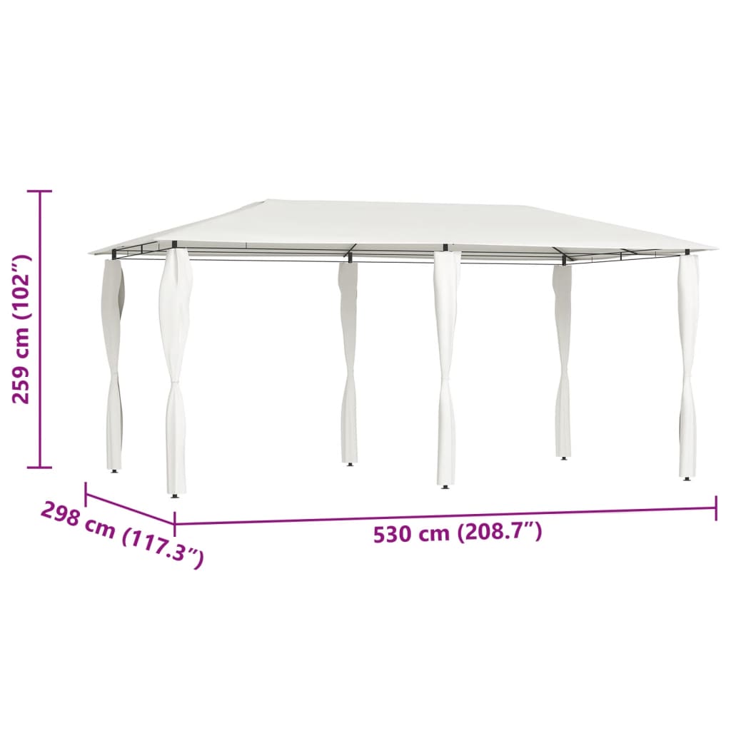 Altán s krytými sloupky 3 x 6 x 2,6 m krémový 160 g/m²