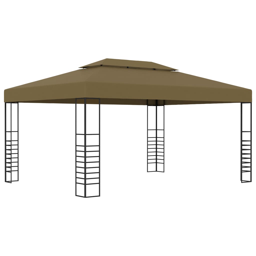 Altán se světelnými LED řetězy 3 x 4 m taupe