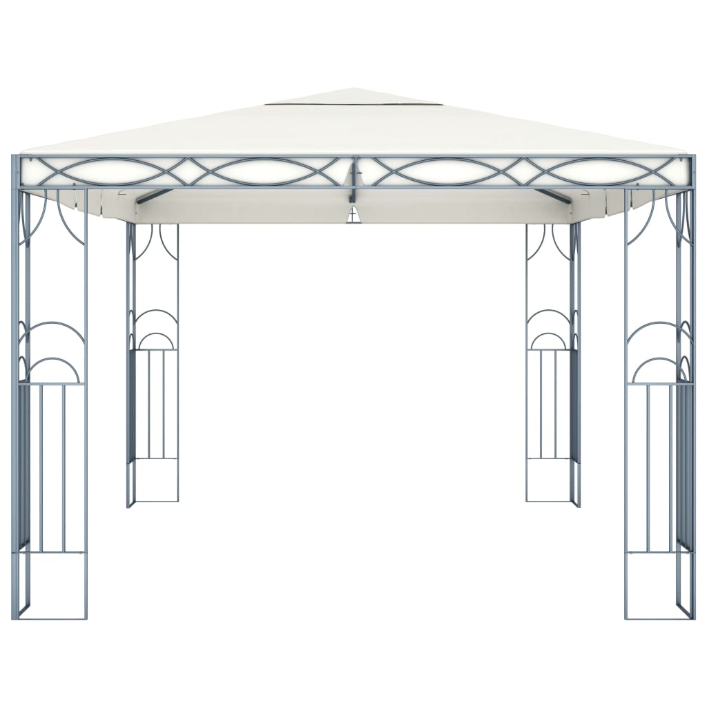 Altán se světelnými LED řetězy 400 x 300 cm krémový