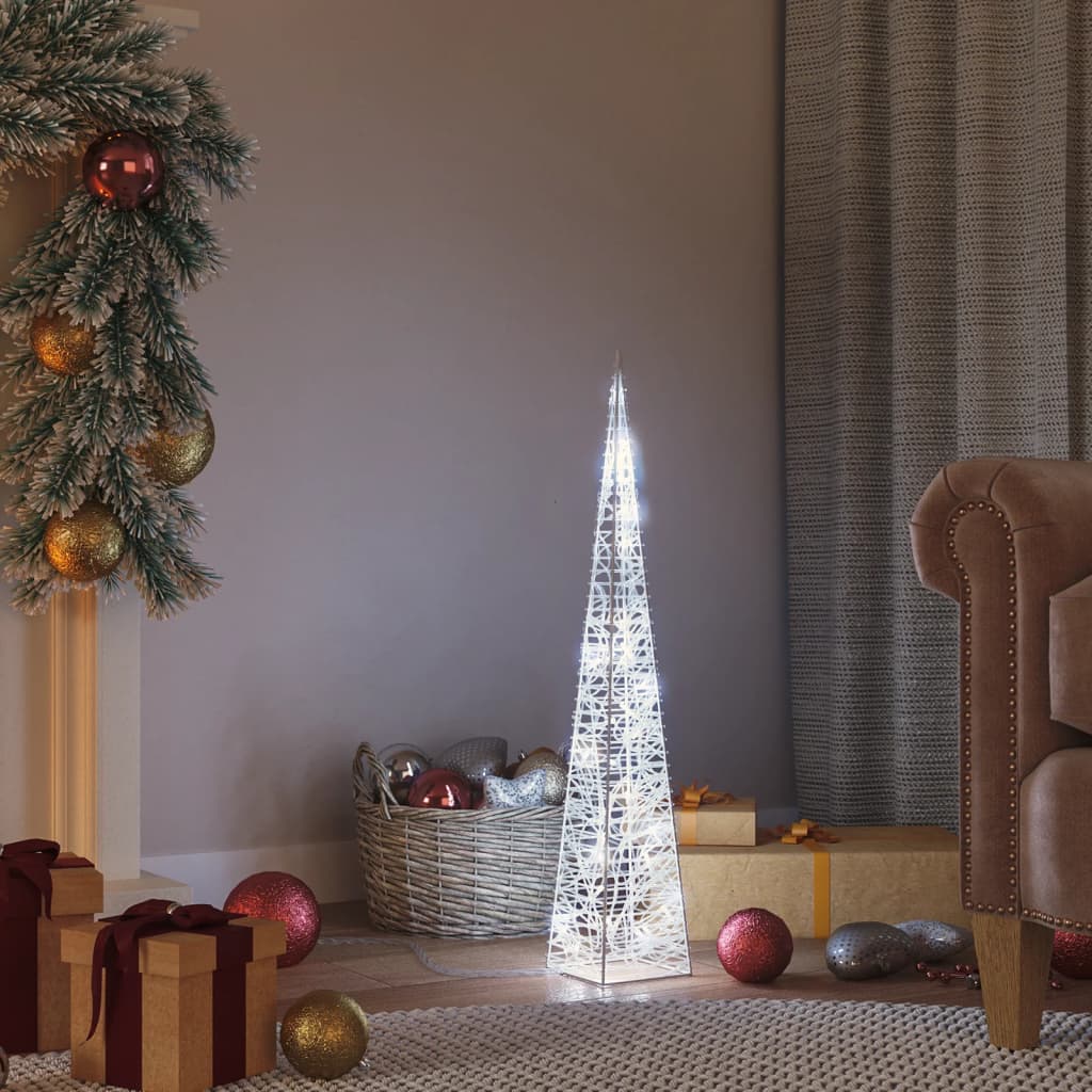 Akrylový dekorativní světelný LED kužel studený bílý 60 cm