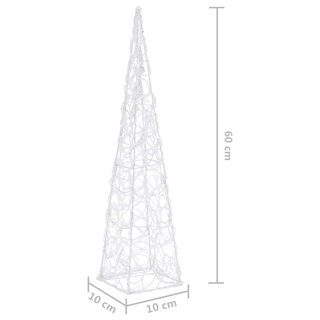 Akrylový dekorativní světelný LED kužel modrý 60 cm