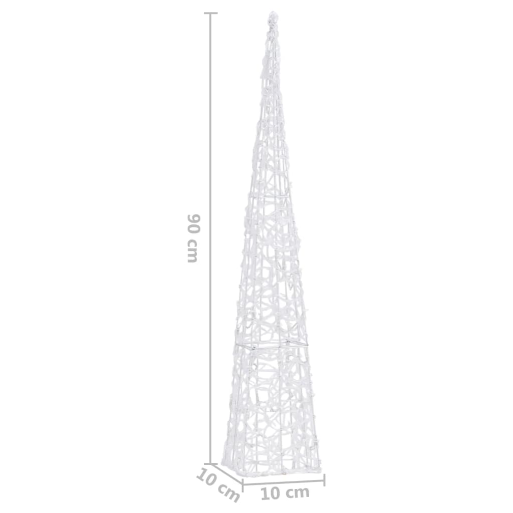 Akrylový dekorativní světelný LED kužel teplý bílý 90 cm