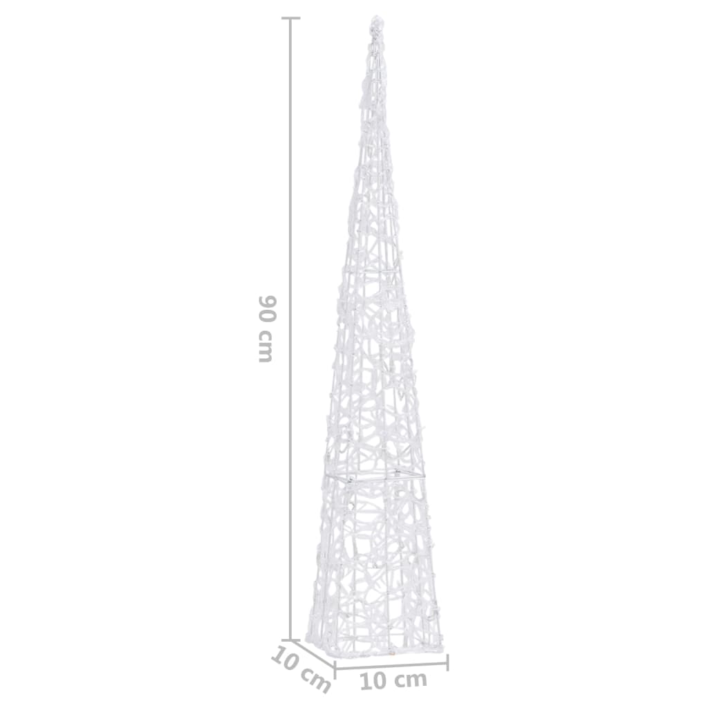 Akrylový dekorativní světelný LED kužel modrý 90 cm