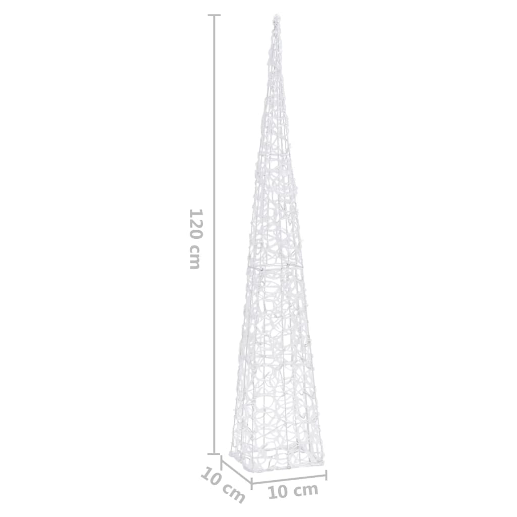 Akrylový dekorativní světelný LED kužel modrý 120 cm