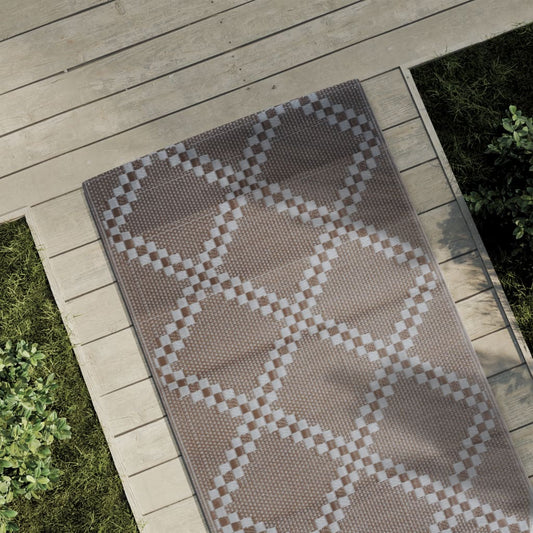 Venkovní koberec hnědý 80 x 250 cm PP