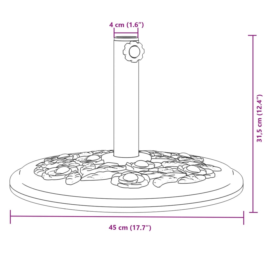 Stojan na slunečník pro tyč Ø 38 / 48 mm 12 kg kruhový