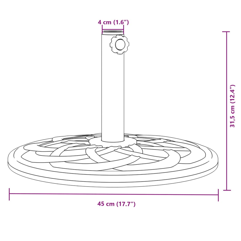 Stojan na slunečník pro tyč Ø 38 / 48 mm 12 kg kruhový