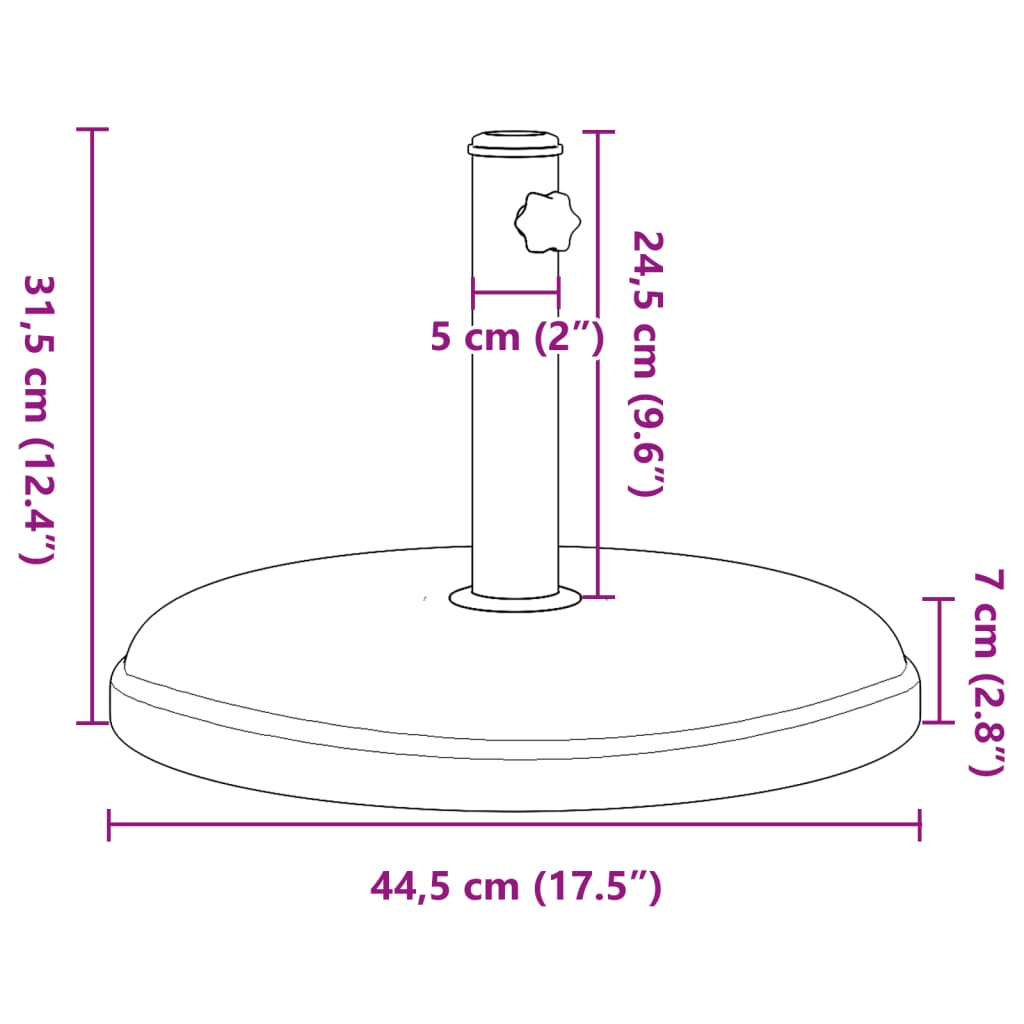 Stojan na slunečník pro tyč Ø 32 / 32 / 38 mm 15 kg kruhový