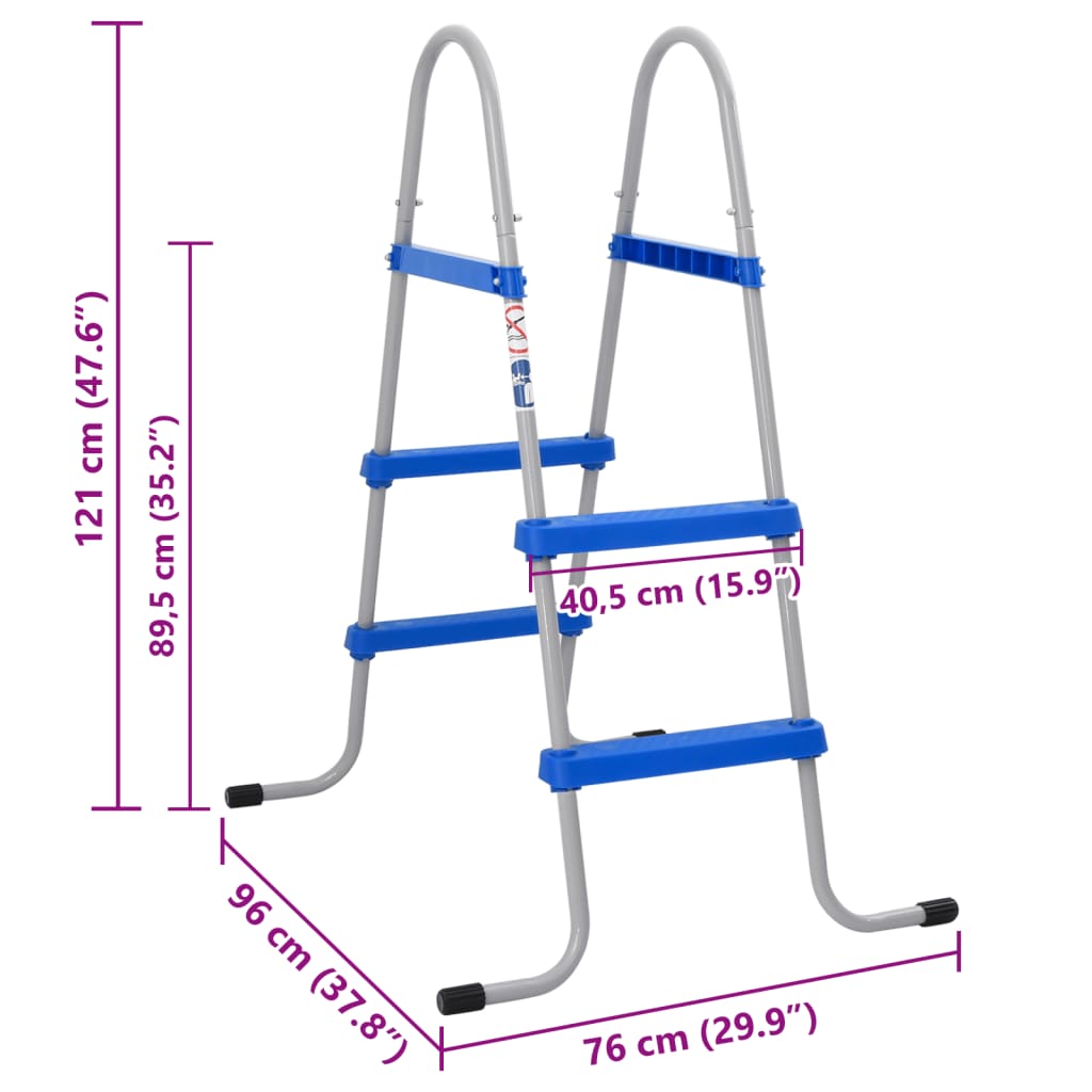 Schůdky pro nadzemní bazén 84 cm ocel a plast