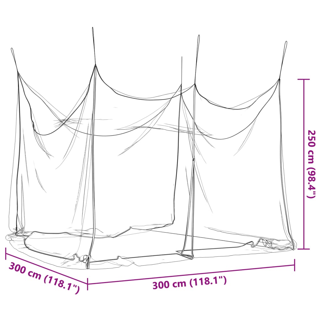 Moskytiéra interiér/exteriér 156 síťovina černá 300x300x250 cm