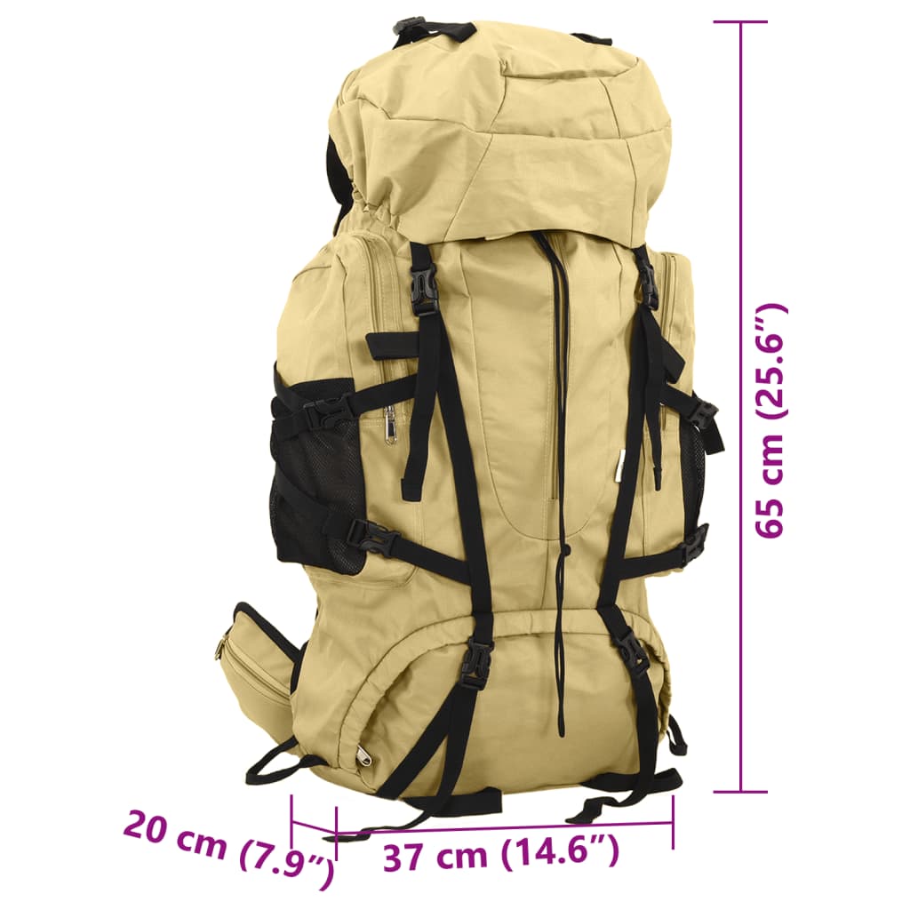 Turistický batoh khaki 60 L tkanina oxford