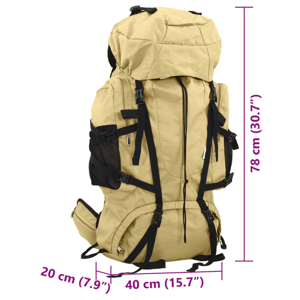 Turistický batoh khaki 80 L tkanina oxford