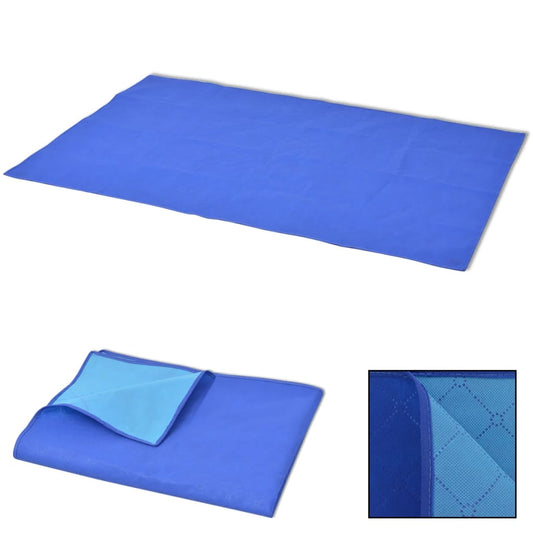 Pikniková deka modrá a světle modrá 100x150 cm