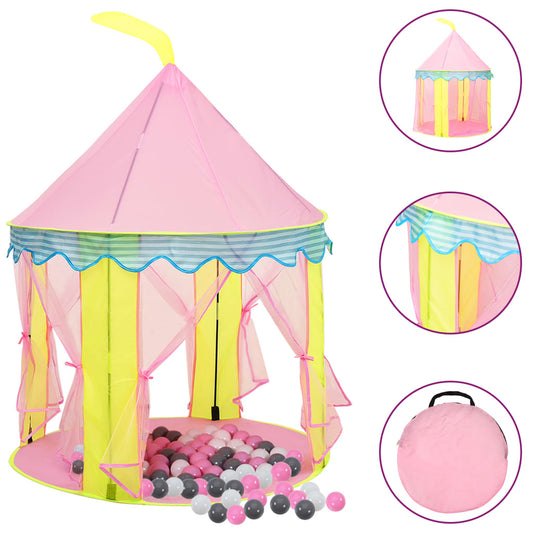 Dětský stan na hraní s 250 míčky růžový 100x100x127 cm
